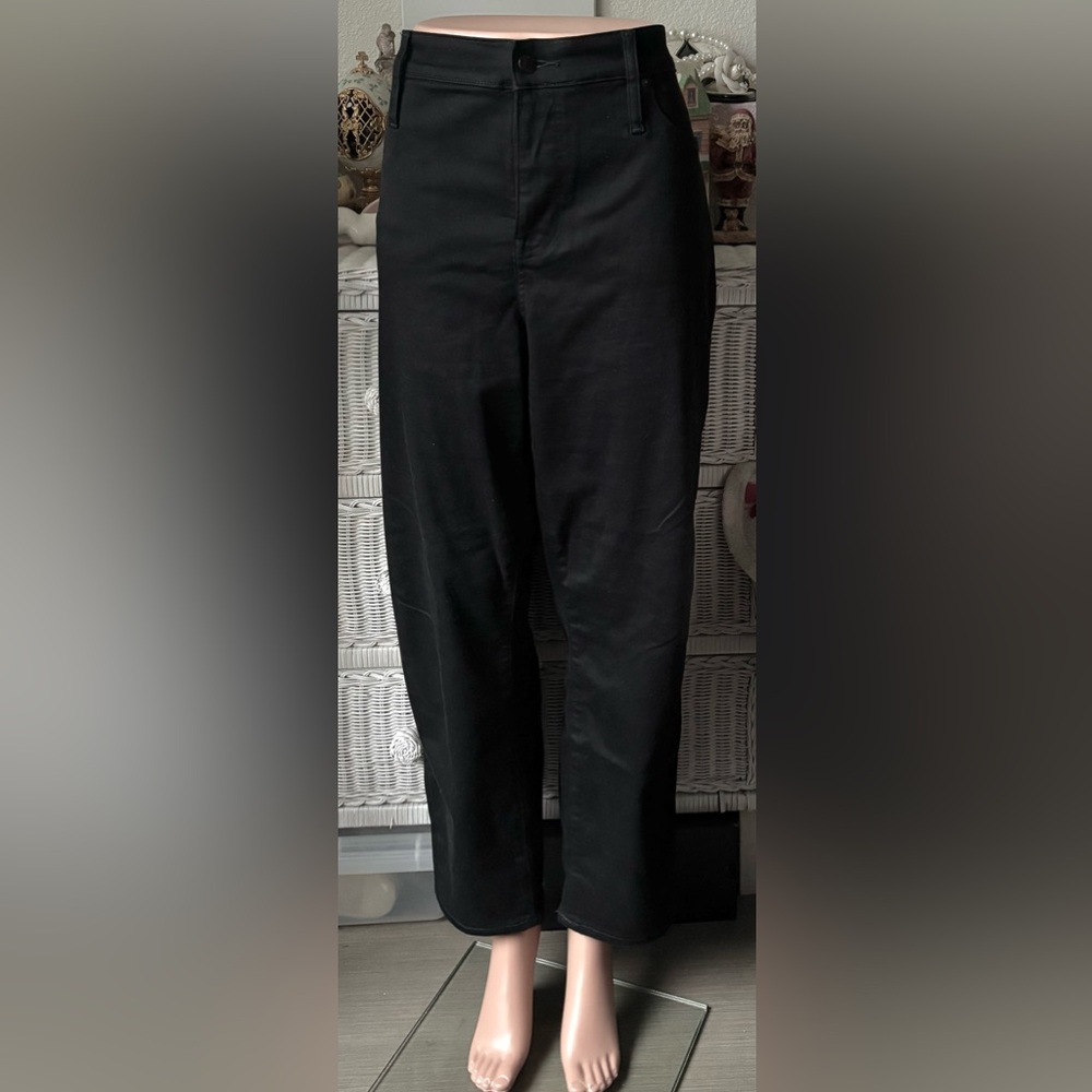 J. Crew 9” Vintage Slim Straight Leg jeans Mid Rise Cotton in Black Plus Size 35